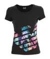 Ea7 Logo Printed T-shirt In Black