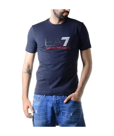 Ea7 Logo Printed T-shirt In Blue