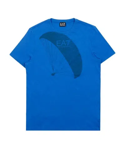 Ea7 Logo Printed T-shirt In Blue