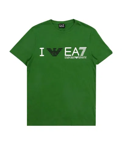 Ea7 Logo Printed T-shirt In Green