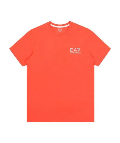 Ea7 Logo Printed T-shirt In Orange