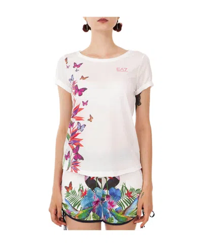 Ea7 Logo Printed T-shirt In White