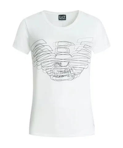 Ea7 Logo Printed T-shirt In White