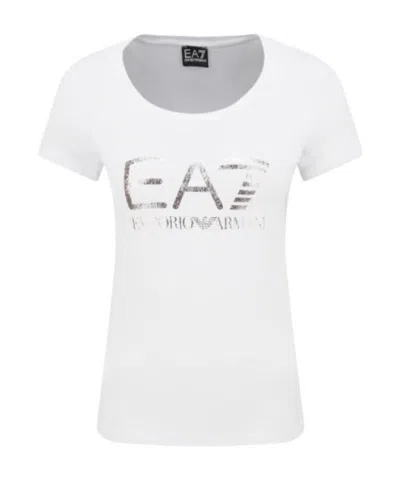 Ea7 Logo Printed T-shirt In White