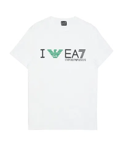 Ea7 Logo Printed T-shirt In White
