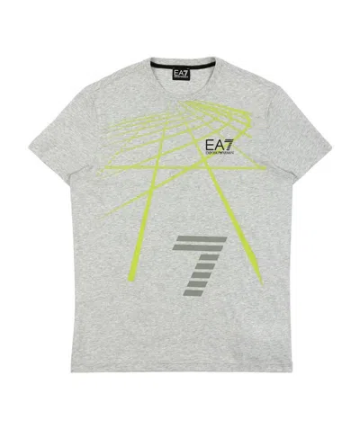 Ea7 Logo Printed T-shirt With Round Neck In White
