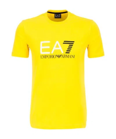 Ea7 Logo Printed T-shirt In Yellow