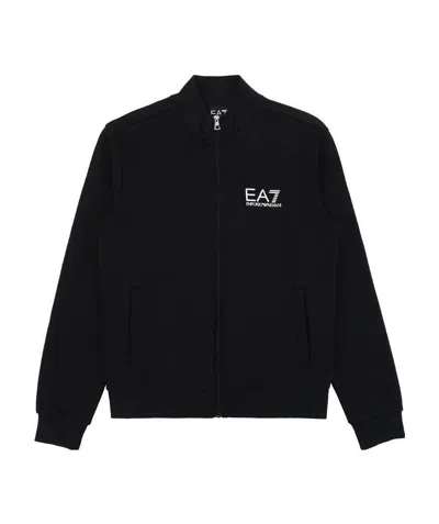 Ea7 Logo Printed Two-piece Sports Suit In Black