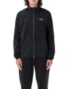 Ea7 Core Identity Recycled-nylon Zip-up Sweatshirt In Black