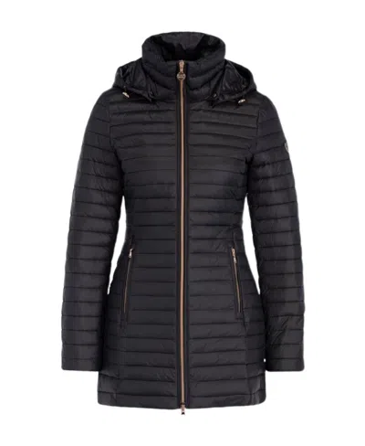 Ea7 Logo Quilted Down Jacket In Black