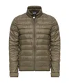 Ea7 Logo Quilted Down Jacket In Green