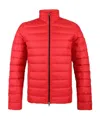 Ea7 Logo Quilted Down Jacket In Red