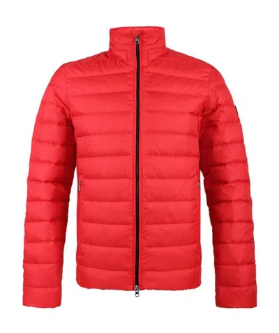 Ea7 Logo Quilted Down Jacket In Red
