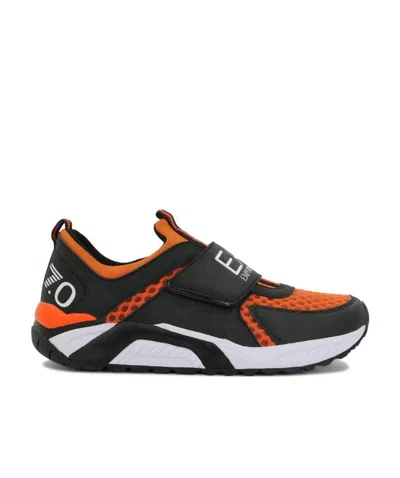 Ea7 Logo Round-headed Casual Sports Shoes In Black