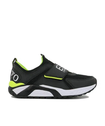 Ea7 Logo Round-headed Casual Sports Shoes In Black