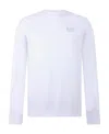 Ea7 Logo Round Neck Sweater In White