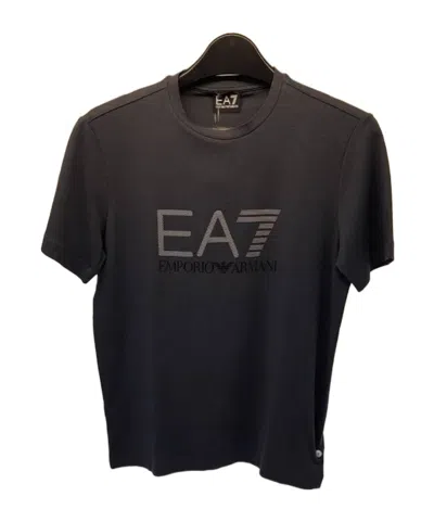 Ea7 Logo Round-neck T-shirt In Black