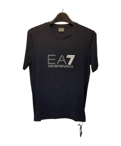 Ea7 Logo Round-neck T-shirt In Black