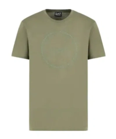 Ea7 Logo Round-neck T-shirt In Gray