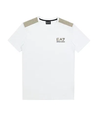 Ea7 Logo Round Neck T-shirt In White