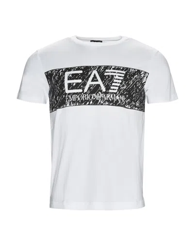 Ea7 Logo Round Neck T-shirt In White