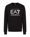 Ea7 Logo Round-necked Sweater In Black
