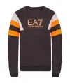 Ea7 Logo Round-necked Sweater In Black