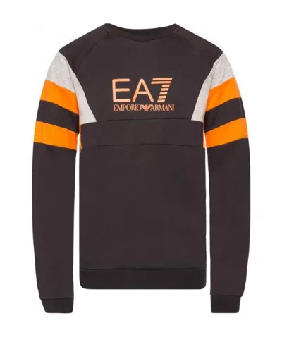 Ea7 Logo Round-necked Sweater In Black
