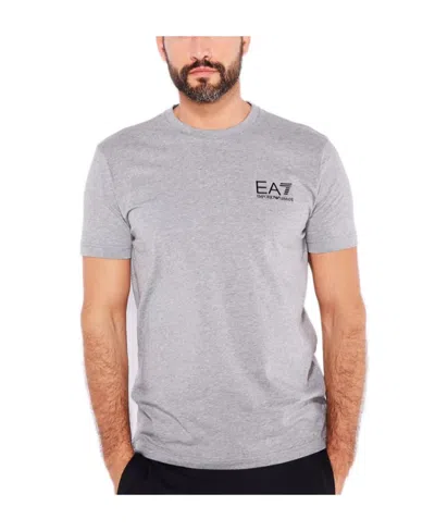 Ea7 Logo Round-necked T-shirt In Gray