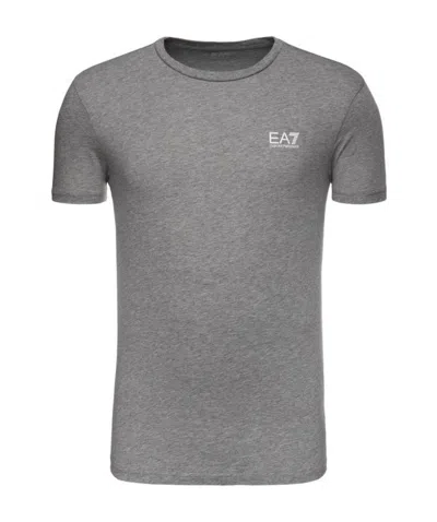 Ea7 Logo Round-necked T-shirt In Gray