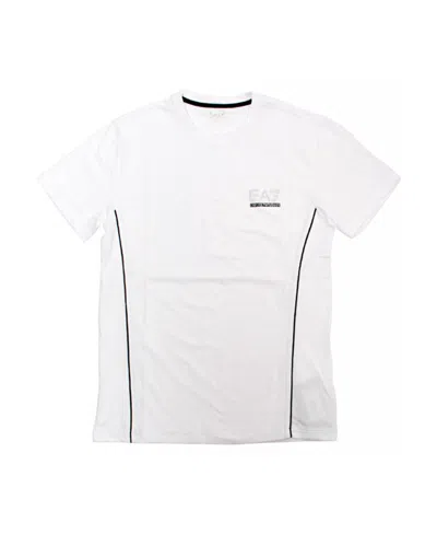Ea7 Logo Round-necked T-shirt In White