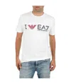 Ea7 Logo Round-necked T-shirt In White