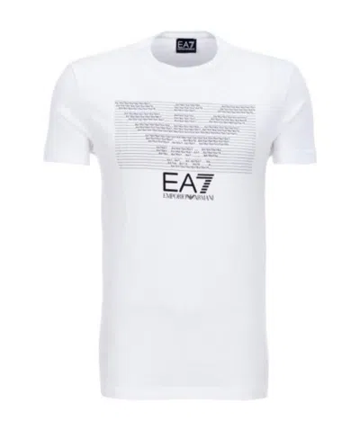 Ea7 Logo Round-necked T-shirt In White