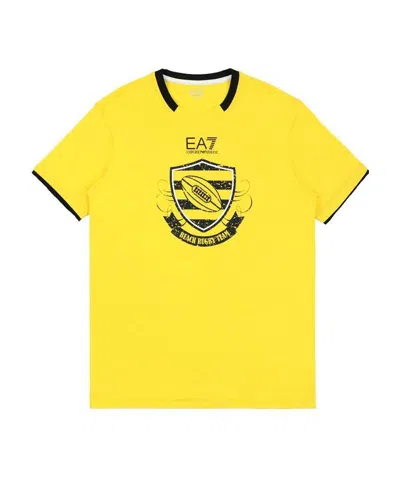 Ea7 Logo Round-necked T-shirt In Yellow
