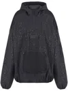Ea7 Oversized 7.0 Hooded Jacket In Printed Technical Fabric In Black
