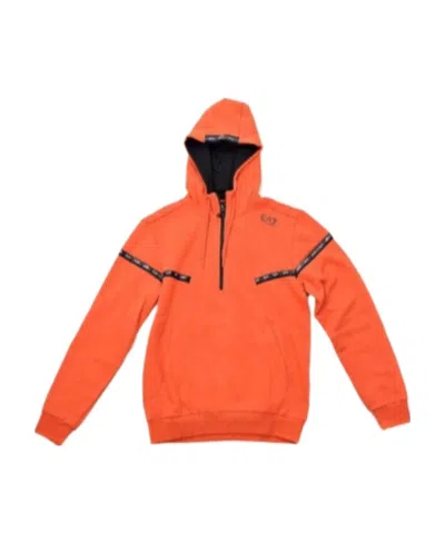 Ea7 Logo Semi-zipper Casual Jacket In Orange