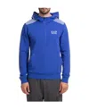 Ea7 Logo Semi-zipper Sweater In Blue