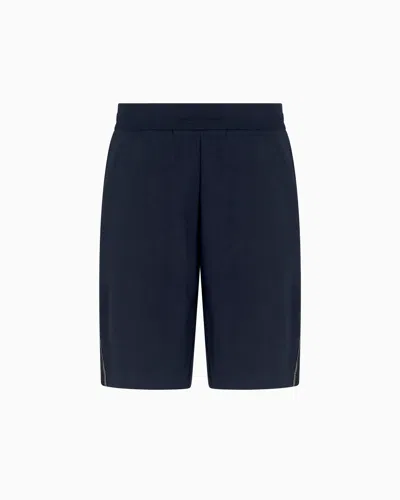 Ea7 Logo Series Bermudashorts Aus Baumwollgemisch In Blue