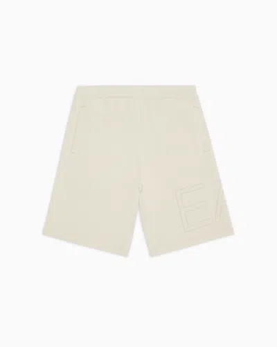 Ea7 Kids' Logo Series Boy Cotton Bermuda Shorts In Neutral