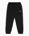 Ea7 Kids' Logo Series Boy Cotton-blend Joggers In Black