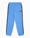 Ea7 Logo Series Boy Cotton-blend Joggers In Light Blue