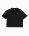 Ea7 Kids' Logo Series Boy Cotton Crew-neck T-shirt In Black