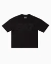 Ea7 Kids' Logo Series Boy Cotton Crew-neck T-shirt In Black