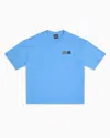 Ea7 Kids' Logo Series Boy Cotton Crew-neck T-shirt In Light Blue
