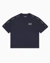 Ea7 Kids' Logo Series Boy Cotton T-shirt In Navy Blue