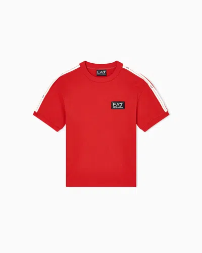 Ea7 Kids' Logo Series Boy Pure Cotton Crew-neck T-shirt