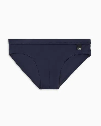 Ea7 Kids' Logo Series Boy Swim Briefs In Blue