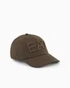 Ea7 Logo Series Cotton Baseball Cap In Brown