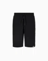 Ea7 Logo Series Cotton-blend Bermuda Shorts In Black