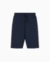 Ea7 Logo Series Cotton-blend Bermuda Shorts In Blue